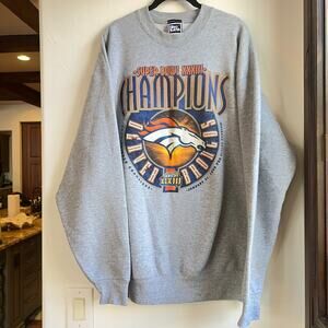 VTG NFL Denver Broncos Superbowl XXXIII 1999 Champions Crewneck Unisex XL
